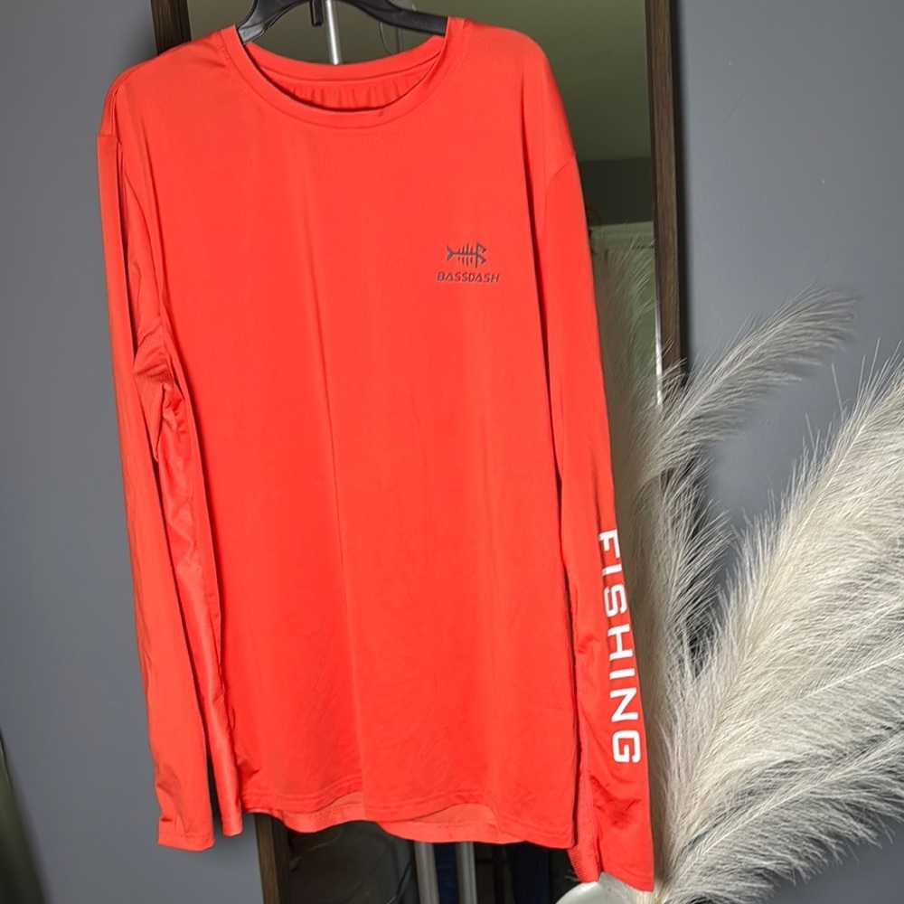 Men's Red Long Sleeve Fishing Shirt